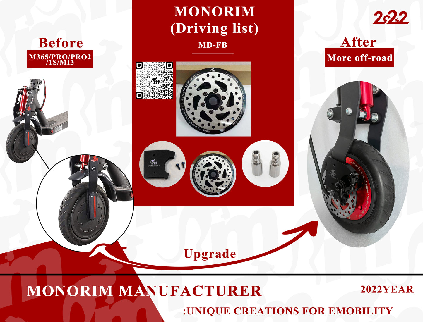 Tapa para xioami con acople de freno delantero(MONORIM)