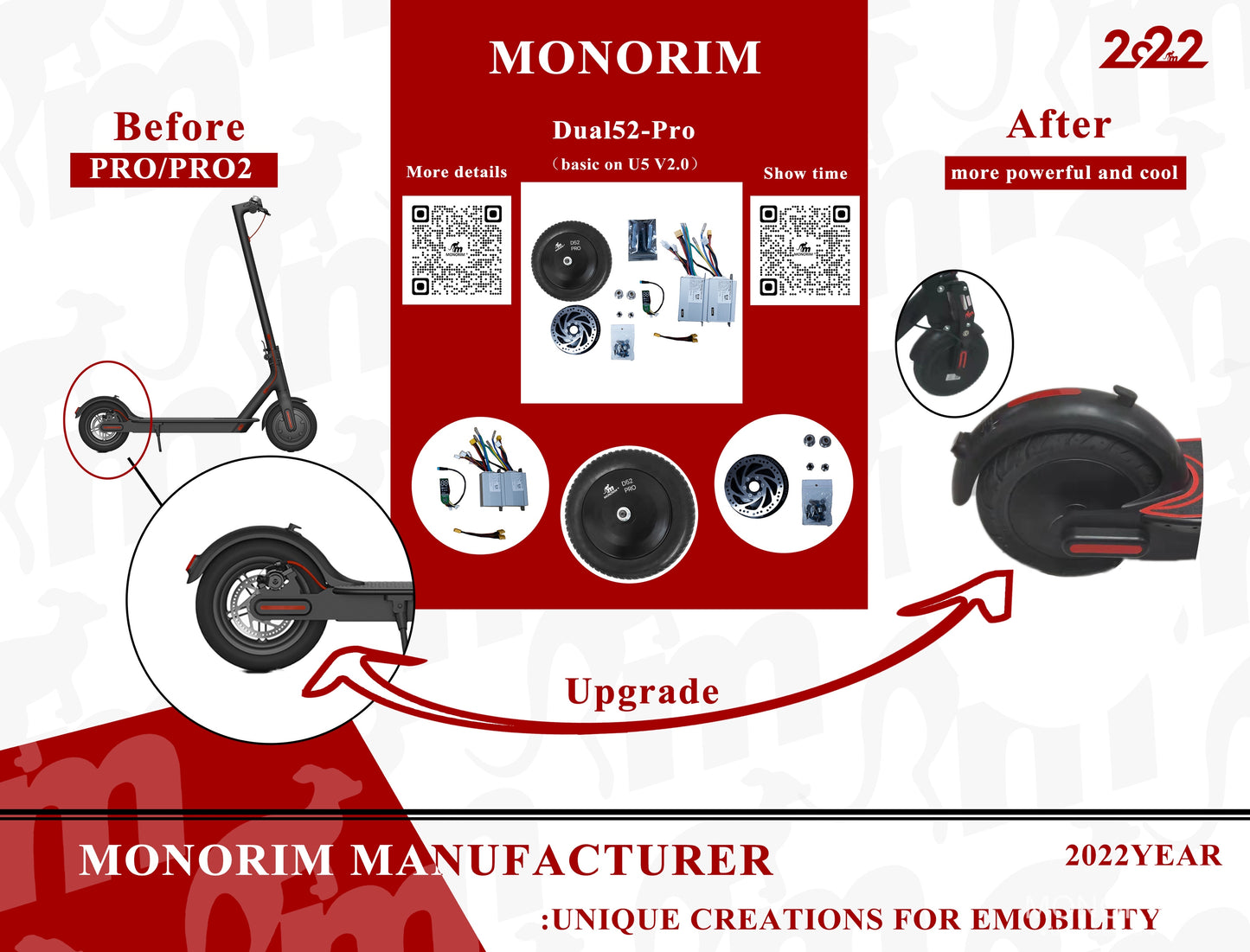 KIT MONORIM 48V POUR TRANSFORMATION EN DOUBLE TRACTION ARRIÈRE