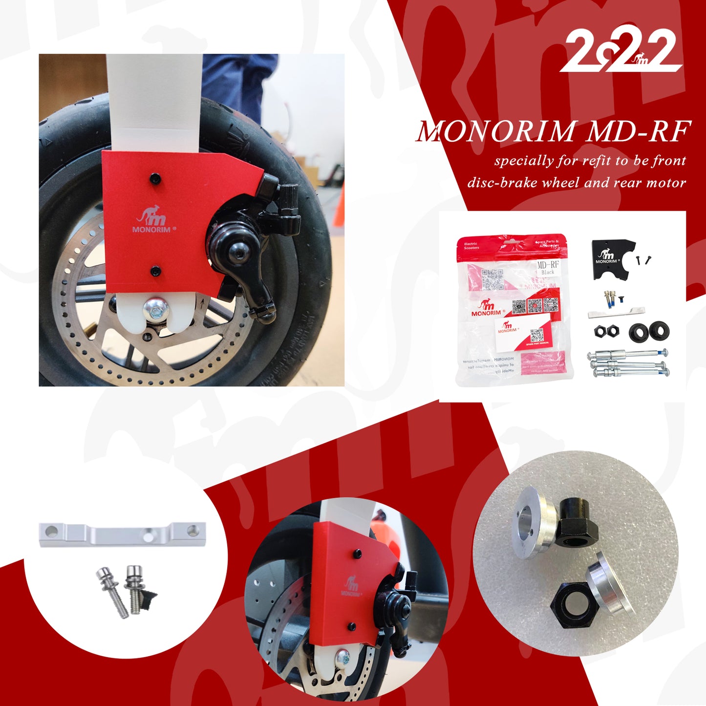 Kit conversion freno delantero y motor trasero para xioami (MONORIM)