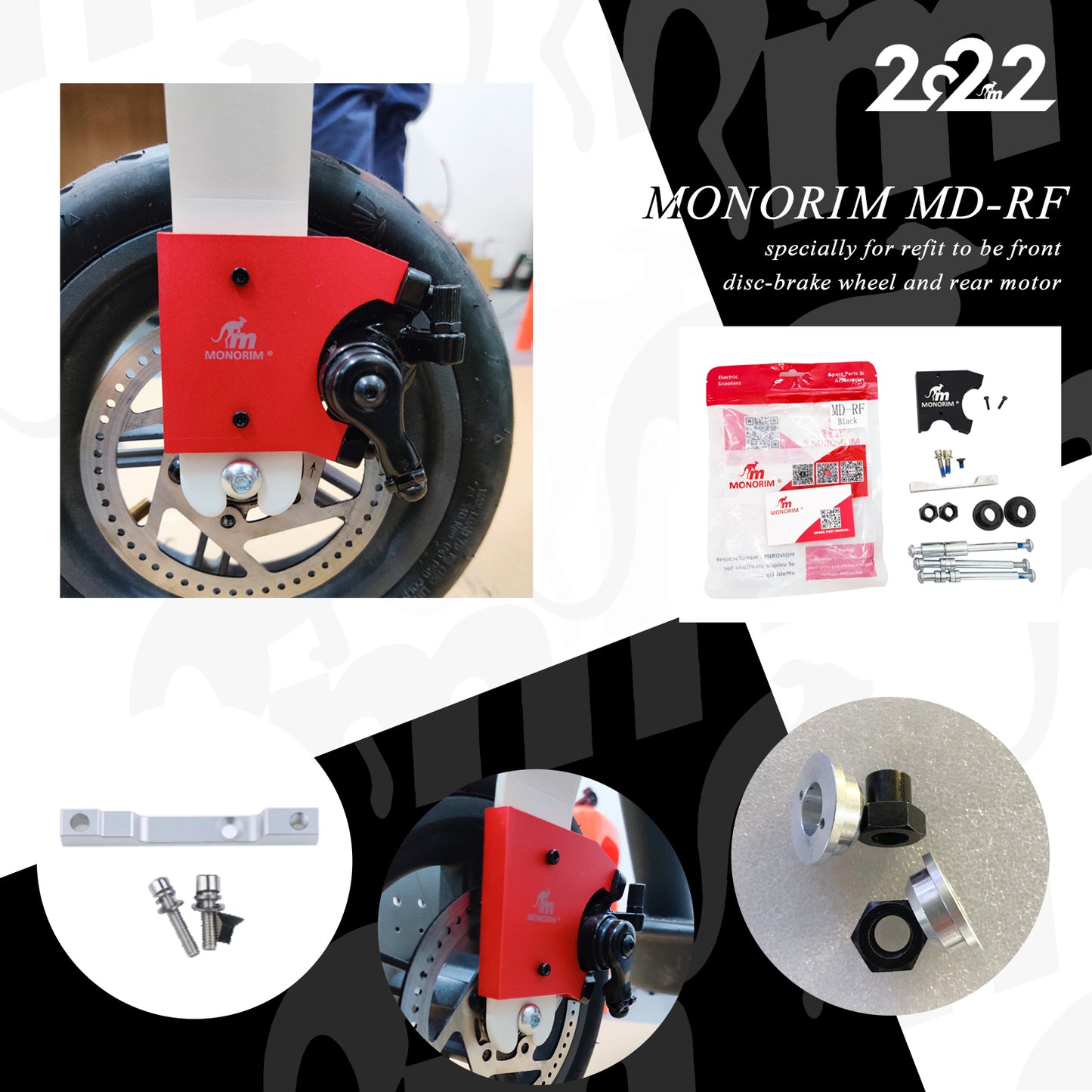 Kit conversion freno delantero y motor trasero para xioami (MONORIM)