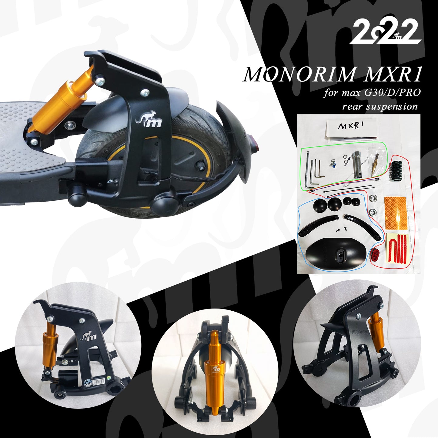 Suspension trasera monorim para ninebot g30 (MONORIM)