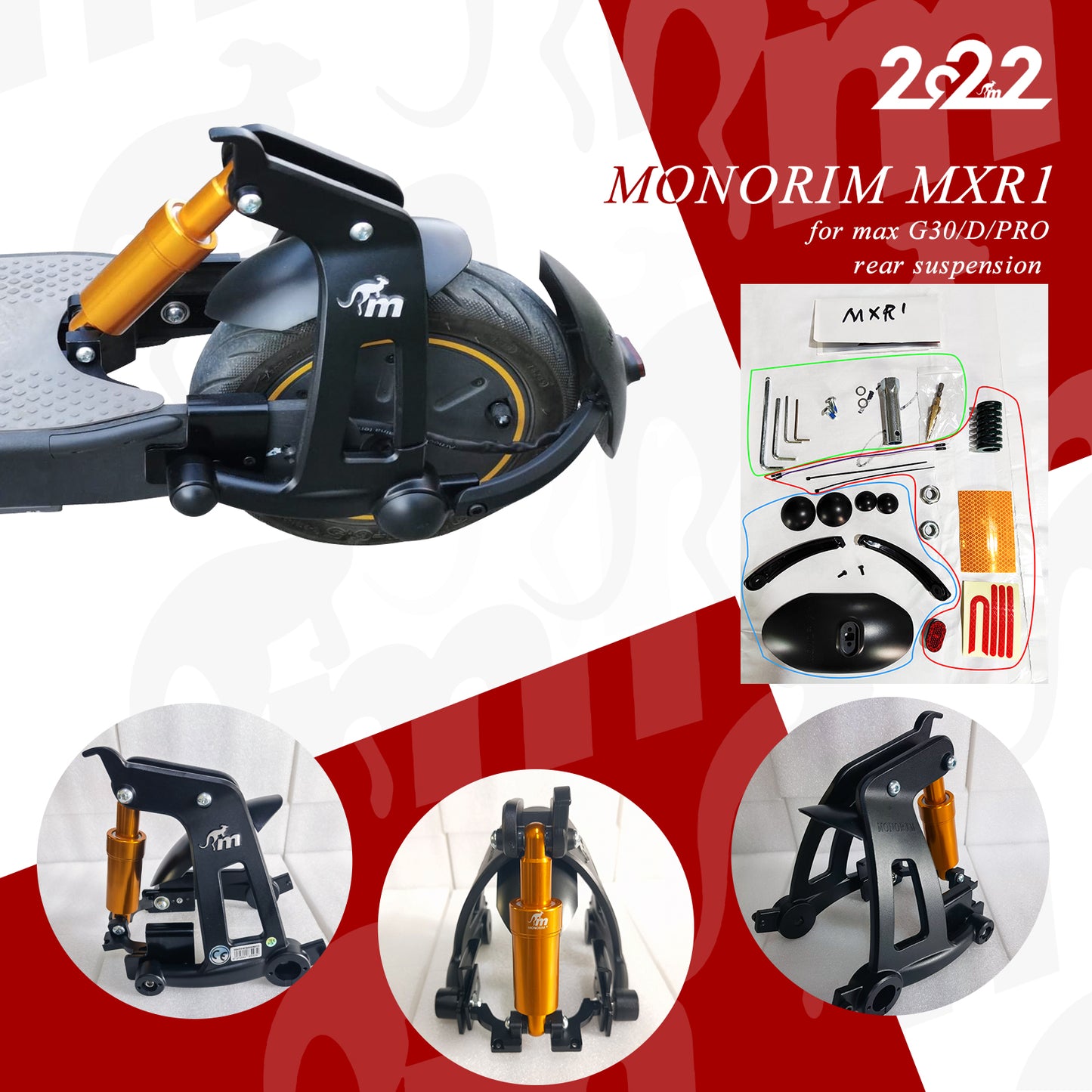 Suspension trasera monorim para ninebot g30 (MONORIM)