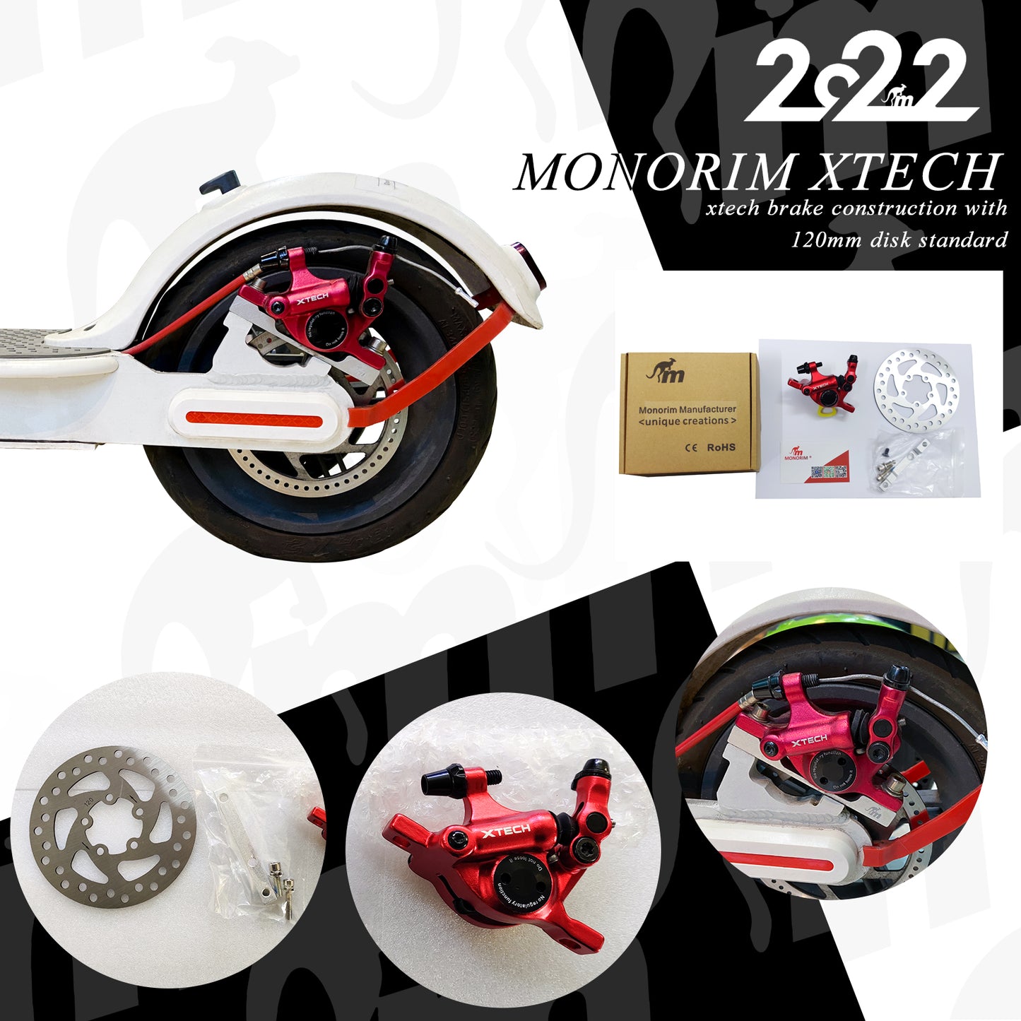 Pinzas de freno x-tech con acople y disco.(MONORIM)