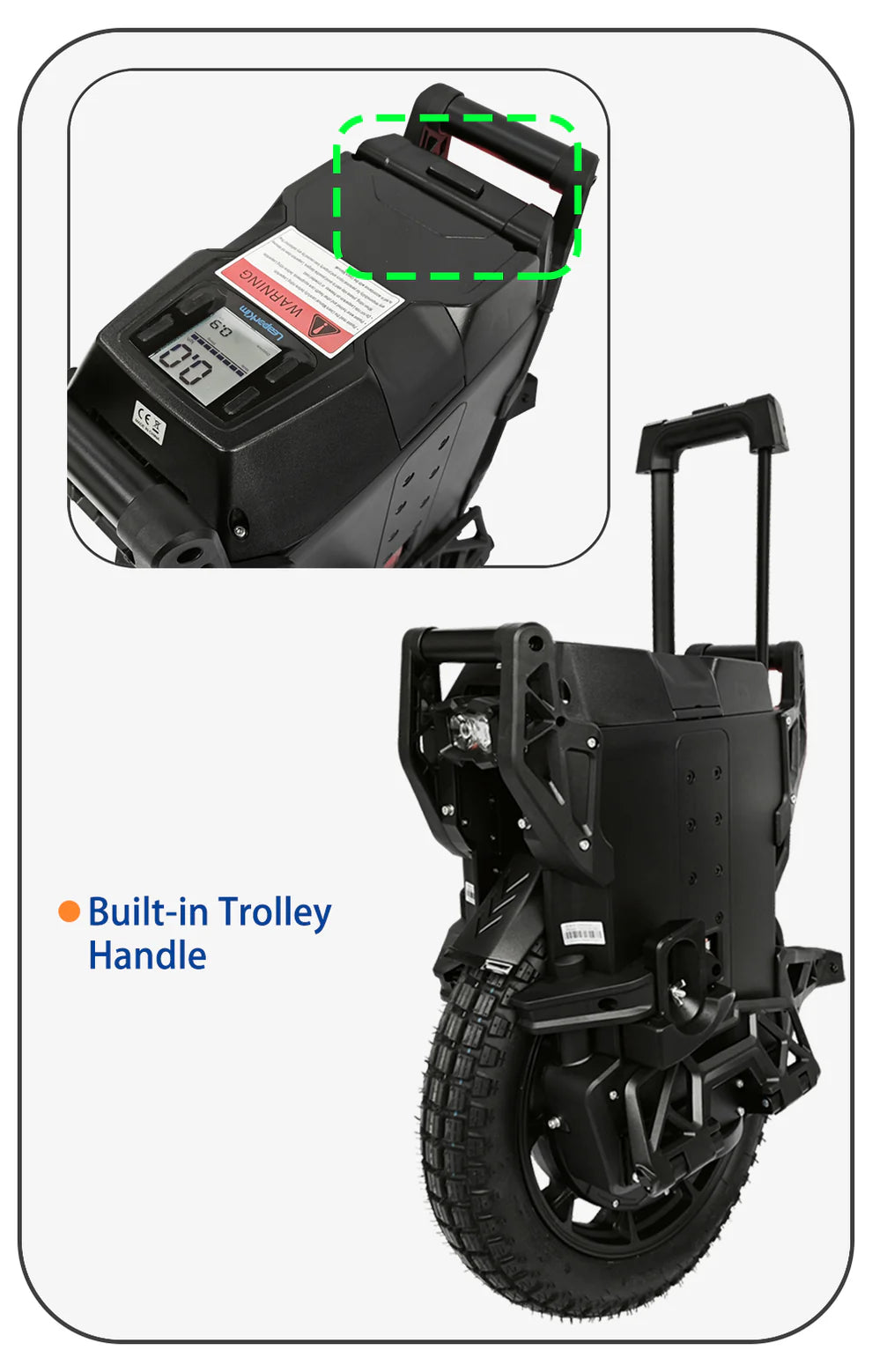 Monociclo Eléctrico Leaperkim 50E-/ 62lbs / 66lbs / (hay que tenerlos grandes)