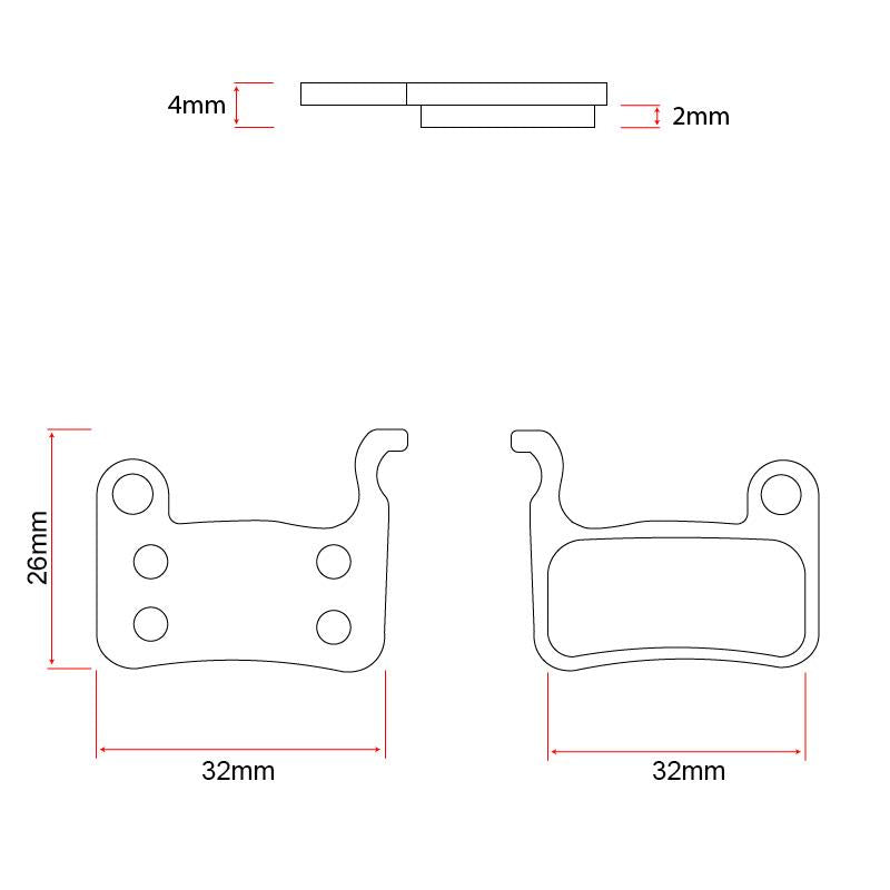 RS001-R pastilla resina para pinza xtech [Ewheel] - 2 juegos
