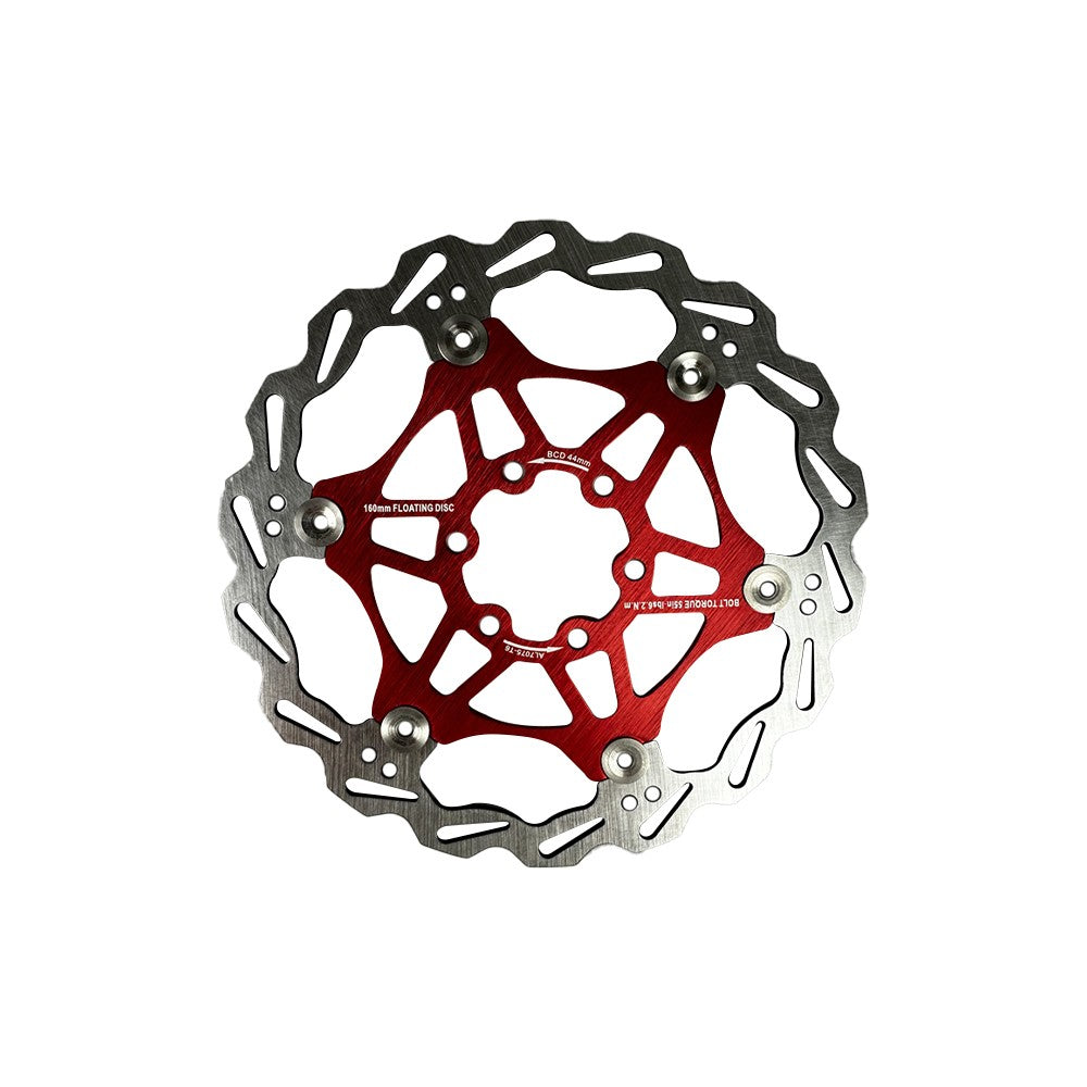 Disco de freno flotante 160 mm separación 44 mm (2 colores) (Rojo)