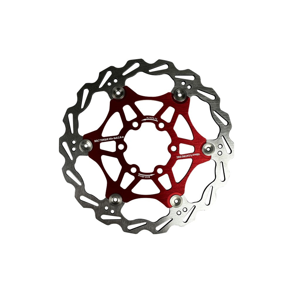 Disco de freno flotante 160 mm separación 48 mm (2 colores) (Rojo)