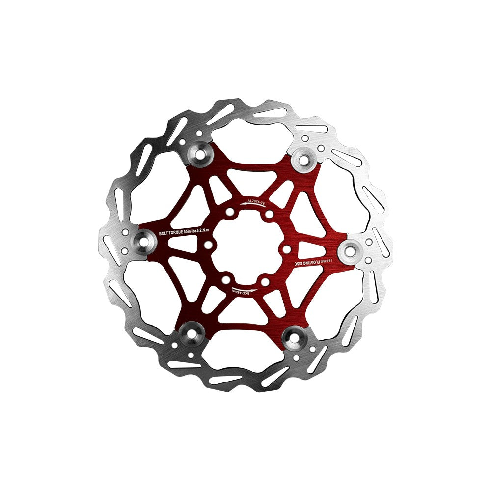 Disco de freno flotante 180 mm separación 48 mm (2 colores) (Rojo)