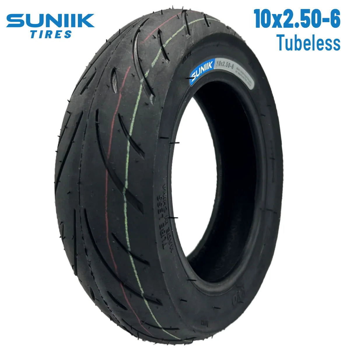 Neumático Rueda Cubierta Tubeless 10×2.50-6 Cityroad [Suniik]