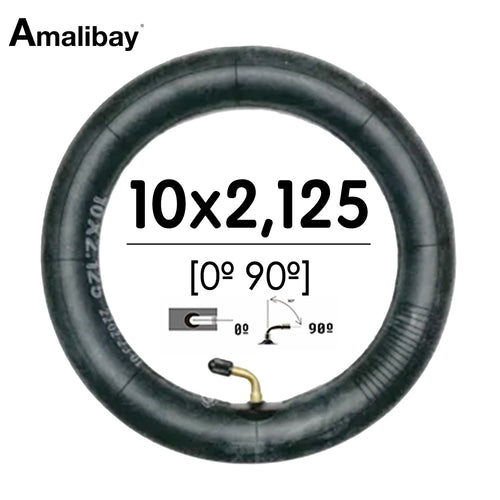 Cámara de aire reforzada 10x2,125 (válvula 0º 90º) - Premium [Amalibay]