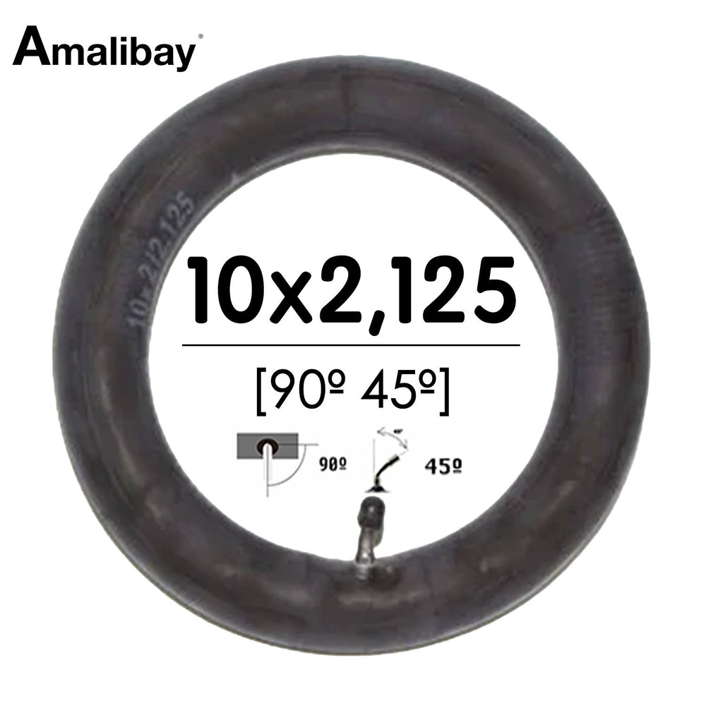 Cámara de aire reforzada 10x2,125 (válvula 90º 45º) - Premium [Amalibay]