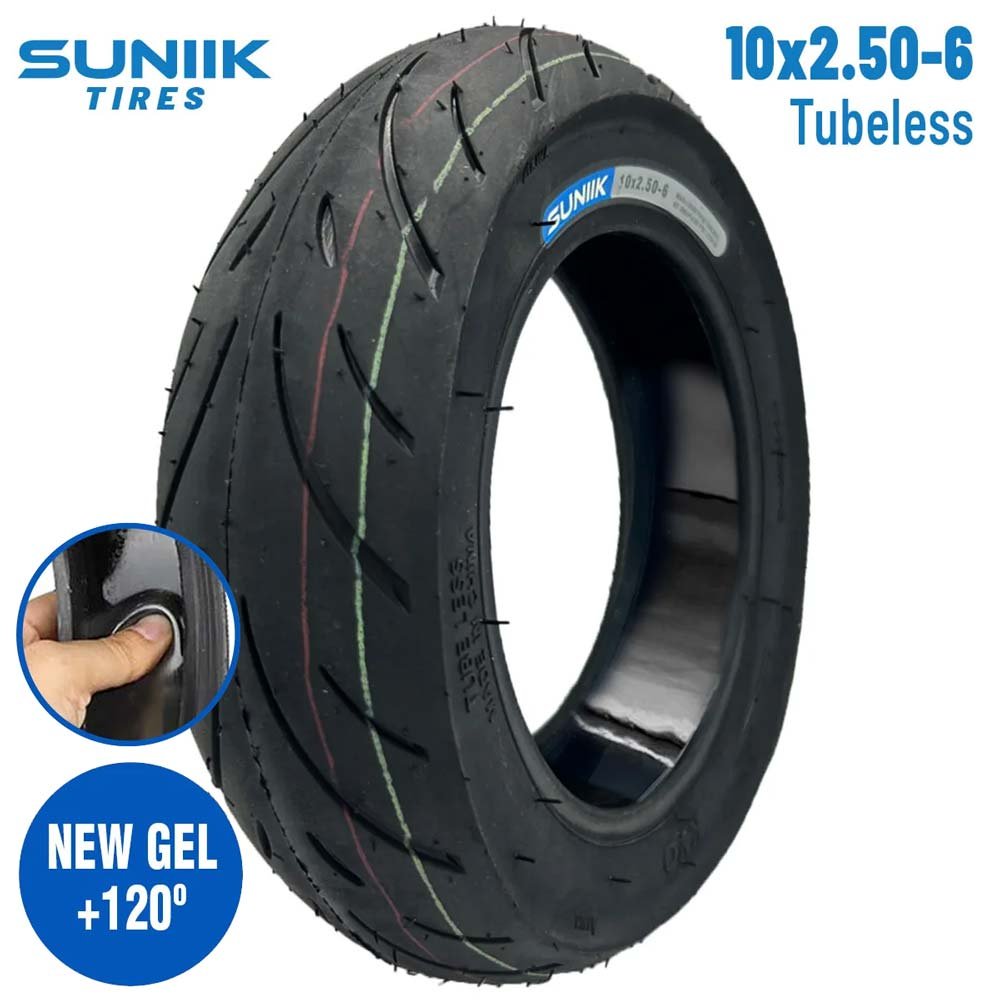 Neumático con gel antipinchazo 10x2,5-6 Cityroad Tubeless [Suniik]