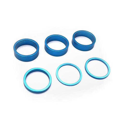 Anillos elevadores de manillar rojo/oro/azul/negro x6 piezas (Azul)