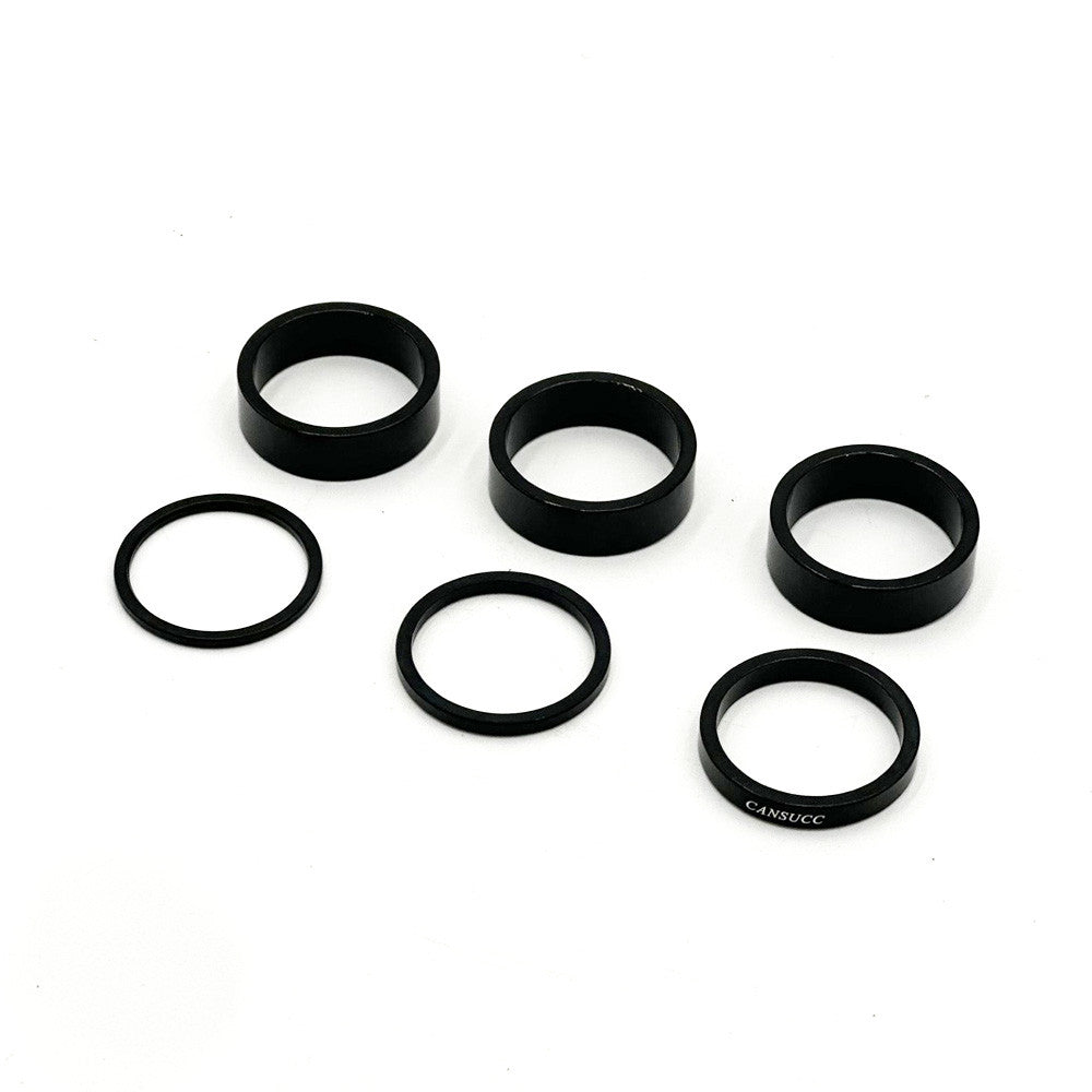 Anillos elevadores de manillar rojo/oro/azul/negro x6 piezas (Negro)