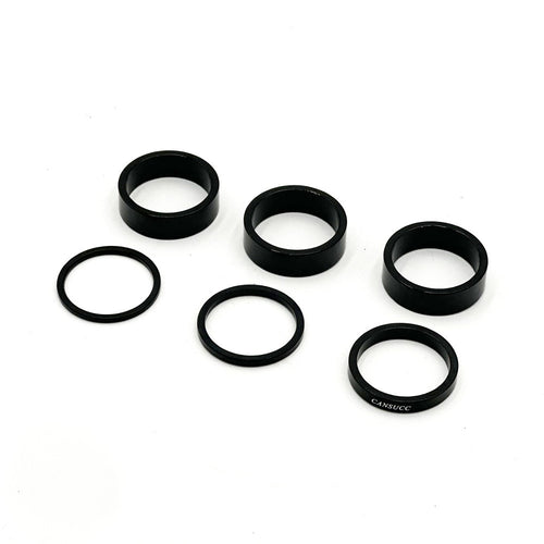 Anillos elevadores de manillar rojo/oro/azul/negro x6 piezas (Negro)
