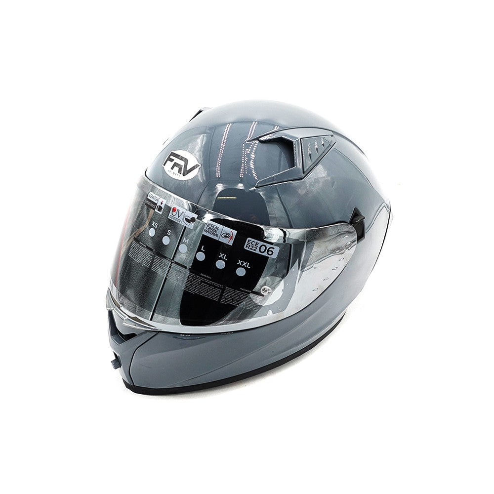 Casco integral gris (talla S a XL)
