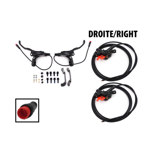 Kit de frenos hidráulicos de 4 pistones Conector estanco (2 pinzas rectas)