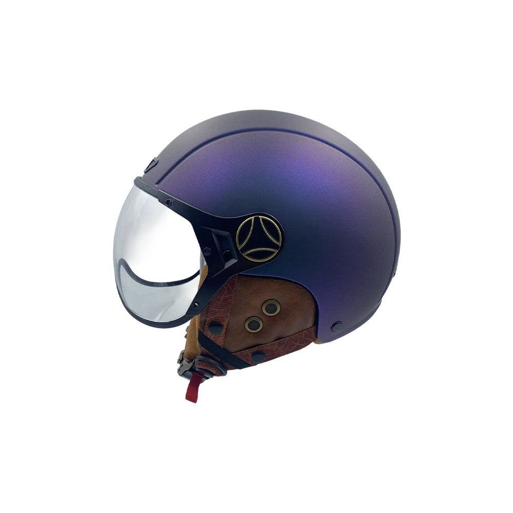 Casco JET camaleón azul mate (tallas XS a XXL)