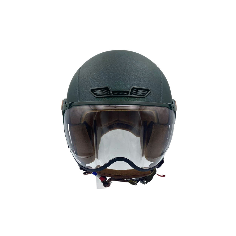 Casco JET  camaleón verde mate (tallas XS a XXL)