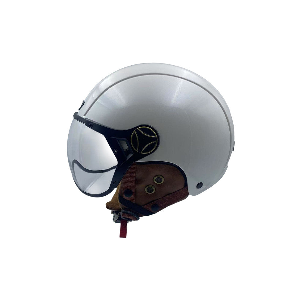 Casco JET  blanco brillante (tallas XS a XXL)