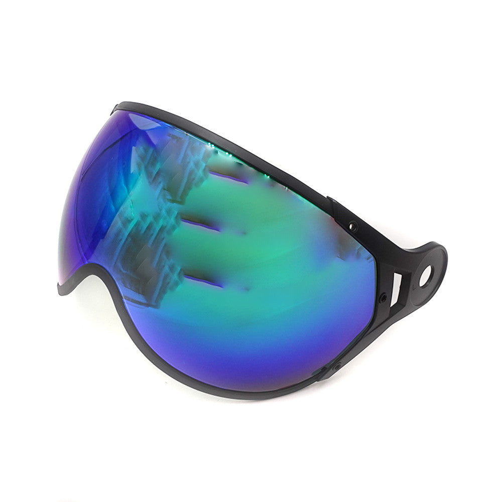 Visera de casco jet verde Revo