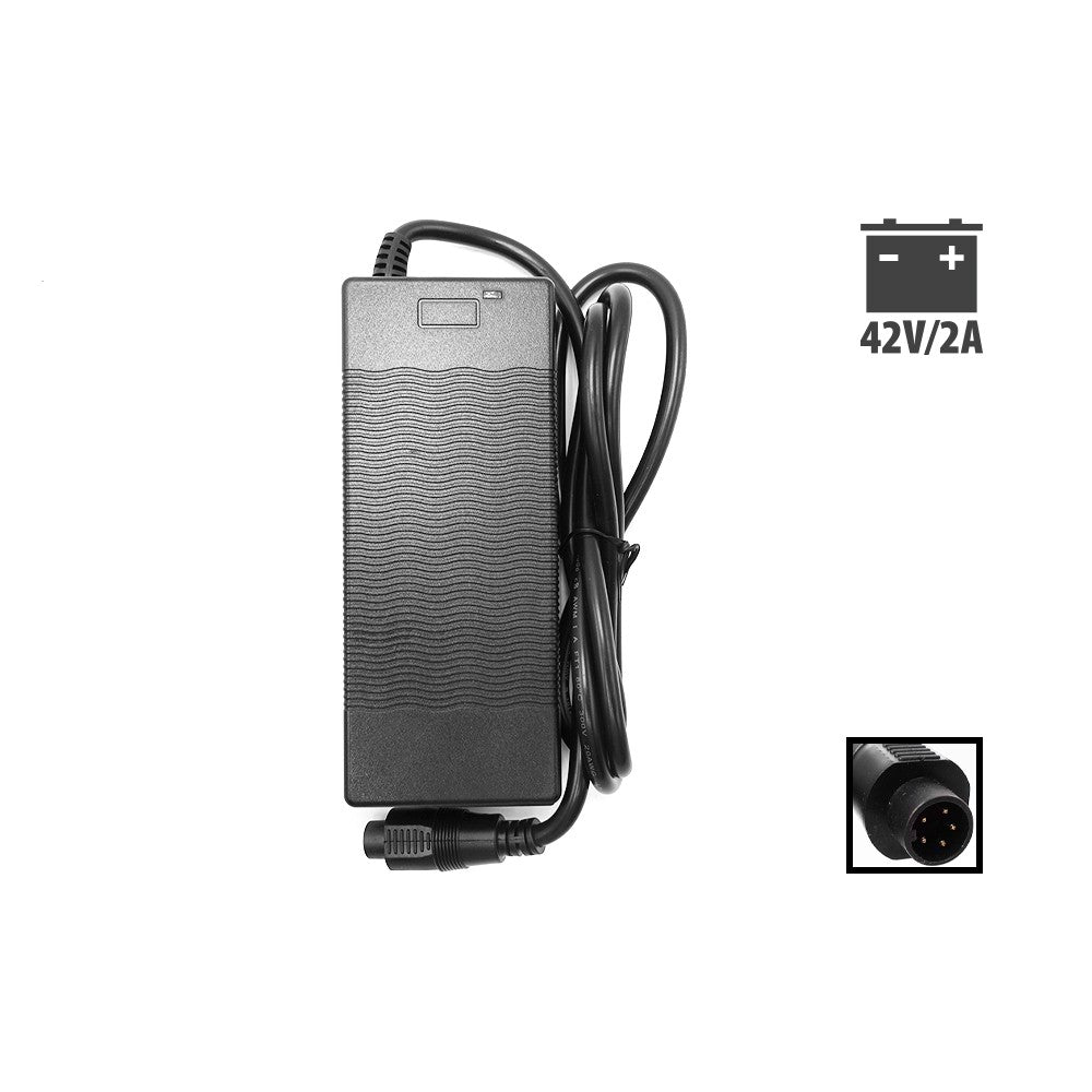 Cargador Phylion con conector redondo de 5 pines, 42 V, 2 A