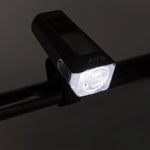 Luz led frontal recargable EWL011 con display de velocidad,temperatura,hora y Km