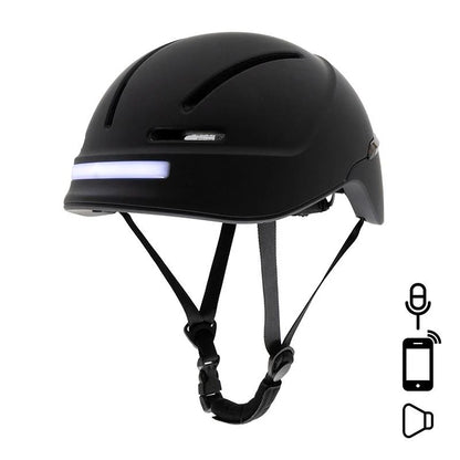Casco negro coniluminación inteligente/Bluetooth Negro - INtermitente