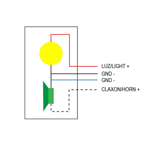 Schwarzer LED-Scheinwerfer mit Hupe, 12–72 V und SM-Anschluss