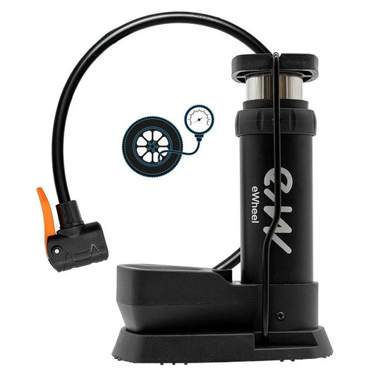 Inflador de pie con manómetro