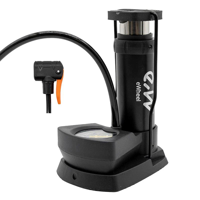 Inflador de pie con manómetro