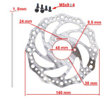 Disco de freno R6,2 140mm 6H plata - 48mm