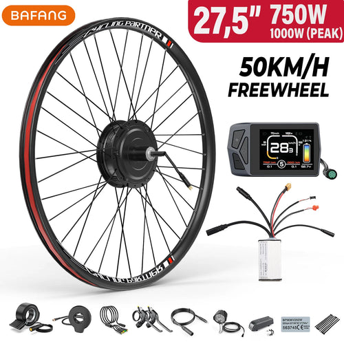 Kit conversión de bicicleta eléctrica con motor trasero 750W 48V – 27,5 pulgadas (Display: EKD01) [Bafang]