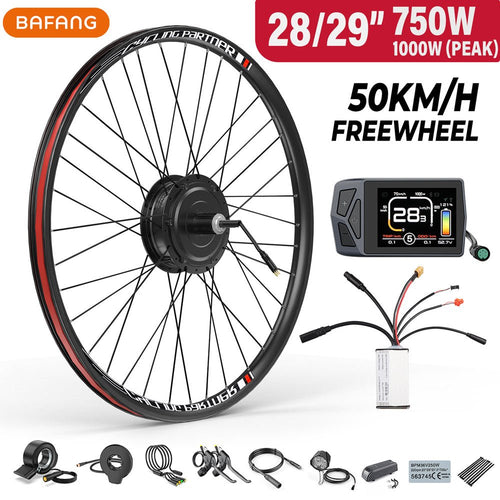 Kit conversión de bicicleta eléctrica con motor trasero 750W 48V - 28 y 29 pulgadas- 700CC (Display: EKD01) [Bafang]