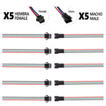 Conector SM 3 pines con cable 22 AWG - 5M/5H (pack 10 unidades)