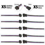 Conector SM 5 pines con cable 22 AWG - 5M/5H (pack 10 unidades)