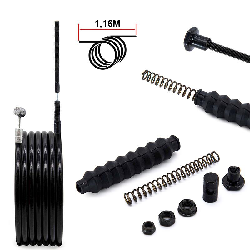 Camisa y cable de freno de tambor negro 1,16m