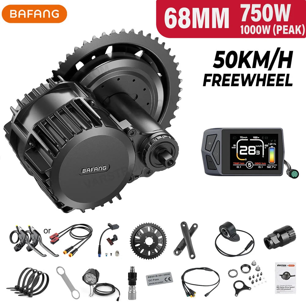 Kit conversión de bicicleta eléctrica de accionamiento medio 750W 48V – 68MM (Display: EKD01)[Bafang]