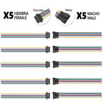 Conector SM 6 pines con cable 22 AWG - 5M/5H (pack 10 unidades)