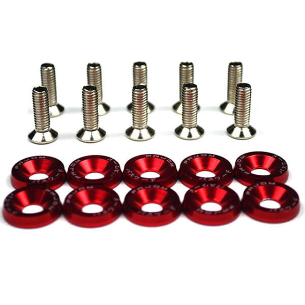 Arandela Tornillo de Aluminio Rojo (Pack 10 unidades)