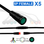 Conector waterproof 8mm 5 pin