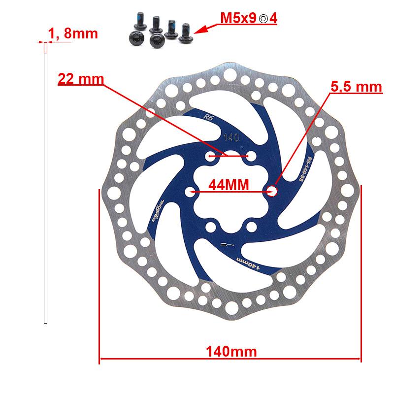 Disco de freno R6.1 140mm 6H azul