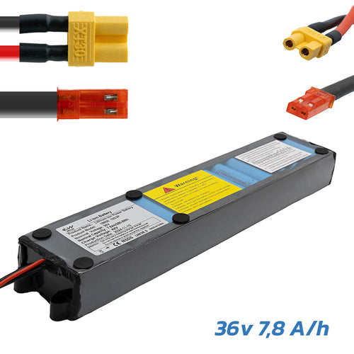 Batería 36v 7,8 A/h con conectores XT30 y JST [Ewheel]