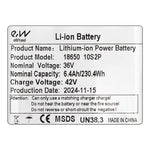 Batería externa 36V 6,4 A/h  [Ewheel]