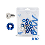 Arandela JDM azul con tornillos M6x16  - 10uds