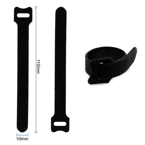 Tira de velcro sujetacables negra - 10 x 110mm