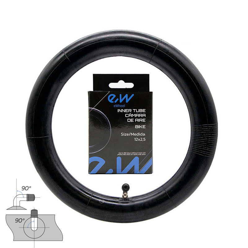 Cámara de aire 12x (1,75 /2 /2,125) VC 90x90º Ewheel