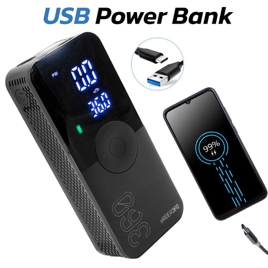 Inflador eléctrico portátil función Power Bank