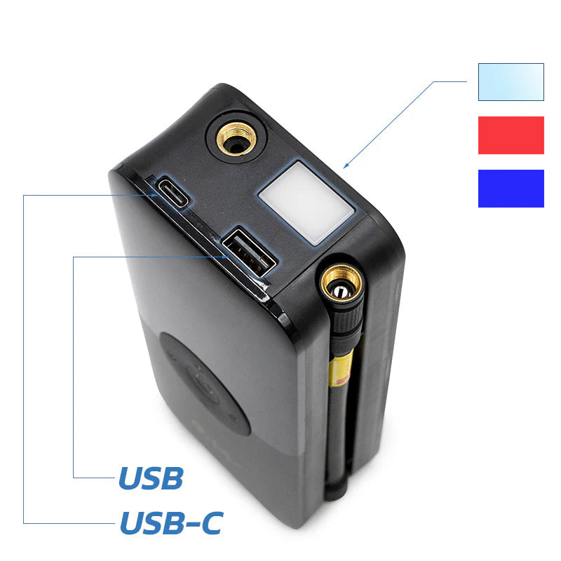 Inflador eléctrico portátil función Power Bank