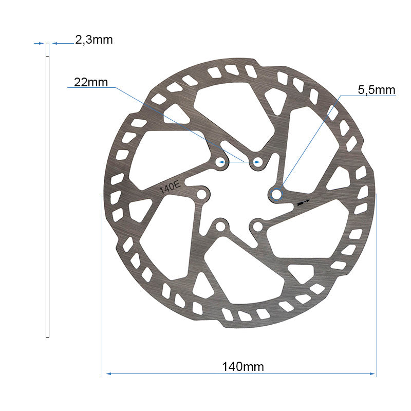 Disco de freno EWD004 - 140mm (2,3mm de grosor)
